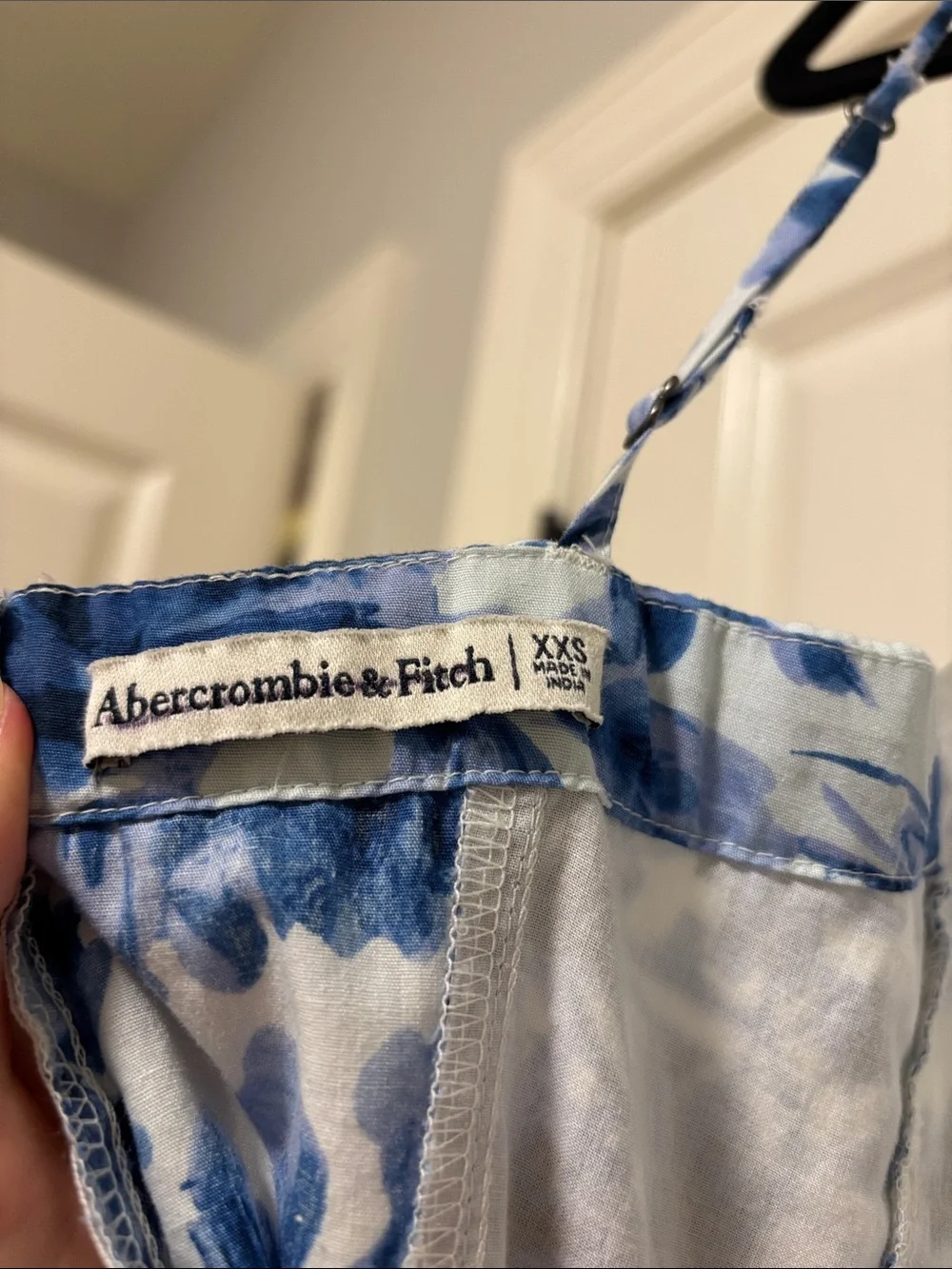 Abercrombie & Fitch Blue Floral Spaghetti-Strap Maxi Dress